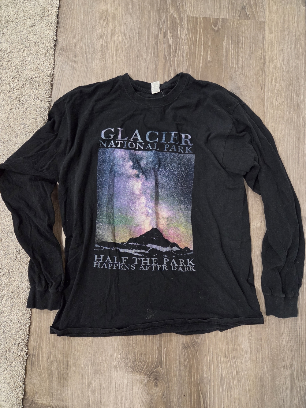Glacier National Park Black Long-Sleeve Graphic Tee